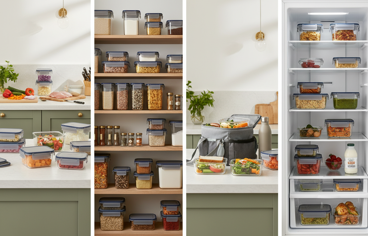 Northstar products shown in meal prep, pantry, lunch and leftovers routines